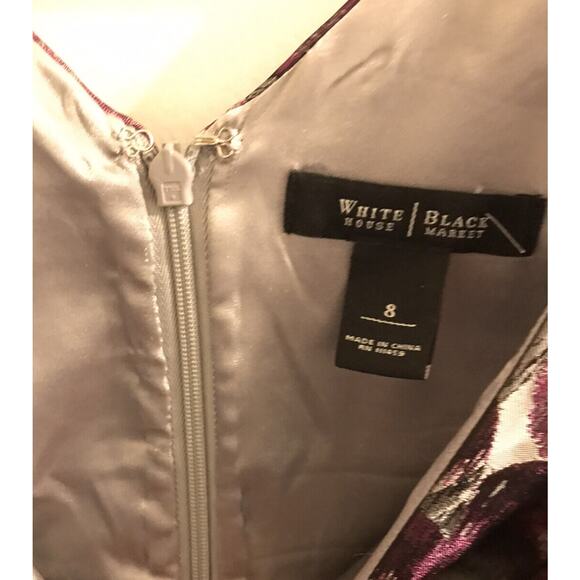 White House Black Market Sleeveless Embellished Dress Size 8 Purple Grey Fuchsia - Picture 6 of 6
